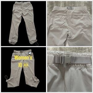 Women’s Eddie Bauer 10 Medium Joggers ClimaTrail Pants Sweats Beige Pockets NWT